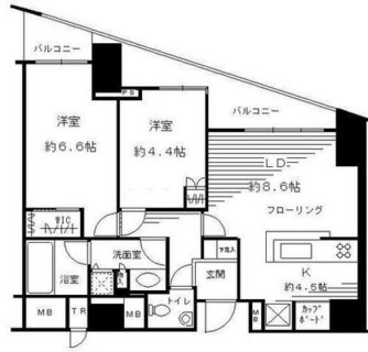 東京都渋谷区渋谷１丁目 賃貸マンション 2LDK